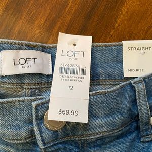Loft outlet Straight mid-rise jeans. 12. NWT